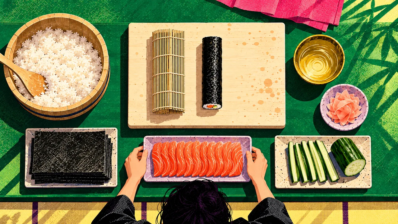 Ingredients laid out in order from above