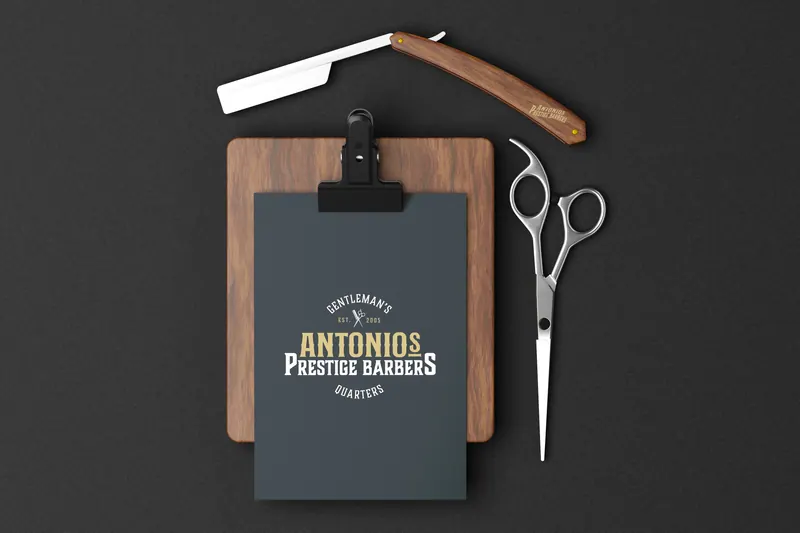 Antonio’s Prestige Barbers identity, application 9 of 13