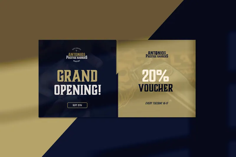 Antonio’s Prestige Barbers identity, application 13 of 13