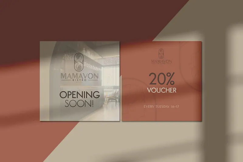 Mamavon Bistro identity, application 15 of 16