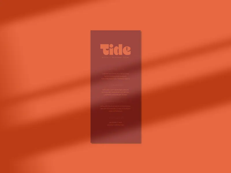 Tide Bistro identity, application 10 of 12