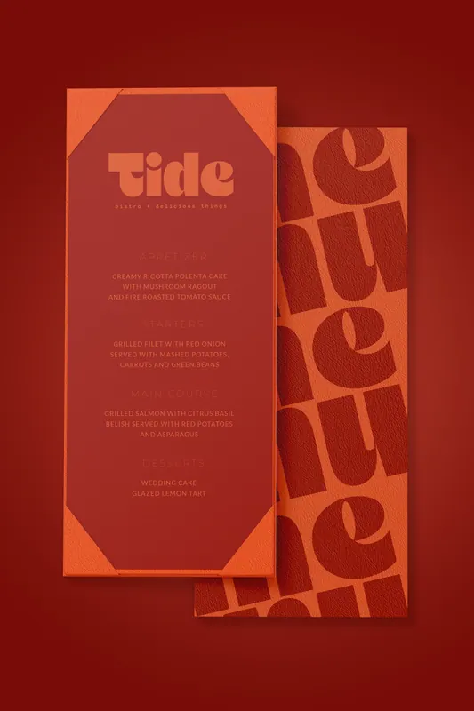 Tide Bistro identity, application 12 of 12