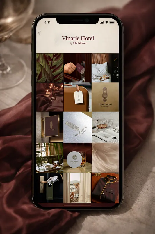 Vinaris Hotel identity, application 1 of 4
